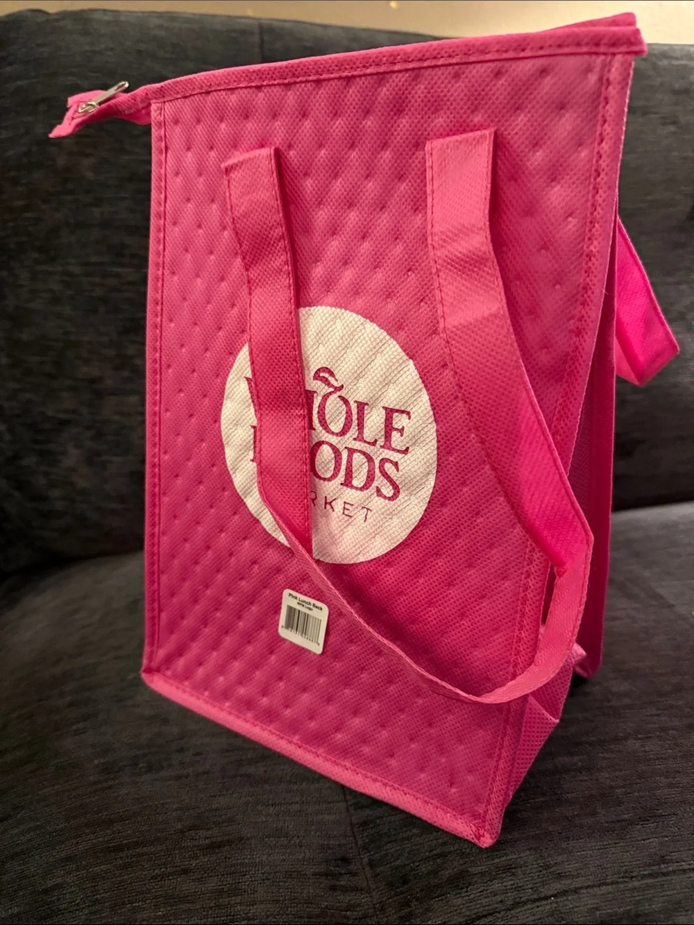 Pink Reusable Insulated Whole Foods Lunch Tote Bag